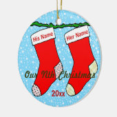 Onze negende kerst keramisch ornament (Links)