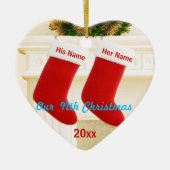 Onze negende kerst keramisch ornament (Voorkant)