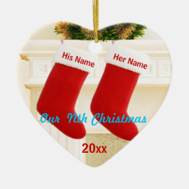 Onze negende kerst keramisch ornament