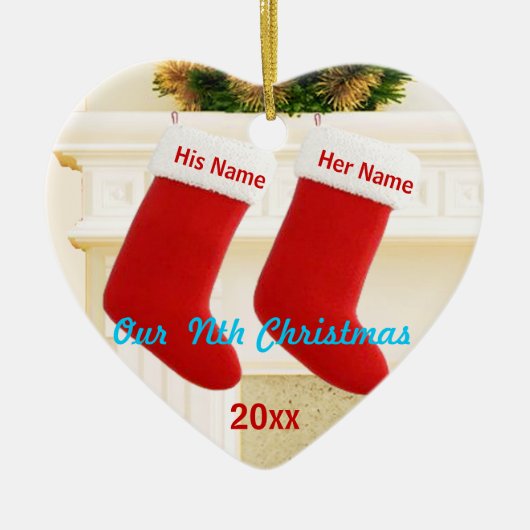 Onze negende kerst keramisch ornament (Voorkant)