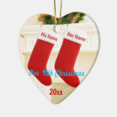 Onze negende kerst keramisch ornament (Links)