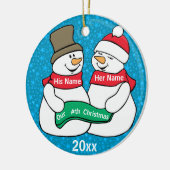 Onze negende kerst keramisch ornament (Links)