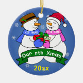 Onze negende kerst keramisch ornament (Voorkant)
