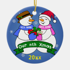 Onze negende kerst keramisch ornament