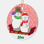 Onze negende kerst keramisch ornament (Links)