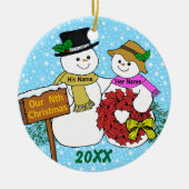 Onze negende kerst keramisch ornament (Voorkant)