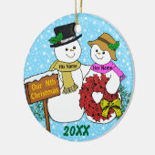 Onze negende kerst keramisch ornament (Links)