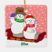 Onze negende kerst keramisch ornament (Voorkant)