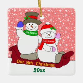 Onze negende kerst keramisch ornament