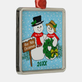 Onze negende kerst metalen ornament (Rechts)