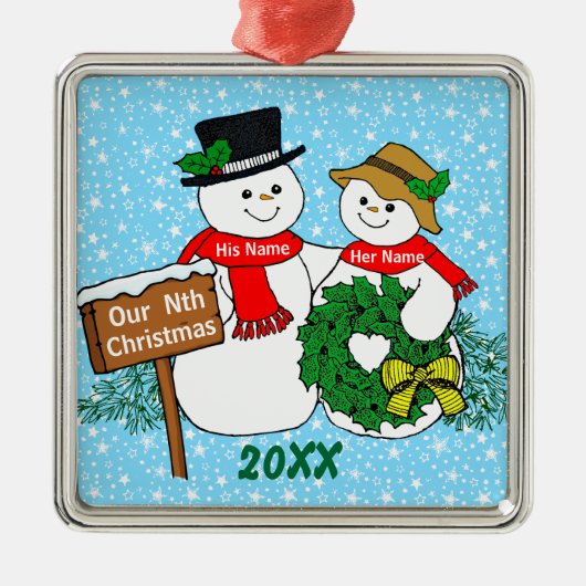 Onze negende kerst metalen ornament (Voorkant)