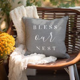 Onze nest | Rustic Gray Modern Farmhouse Kussen
