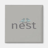 Onze nesttekst met twee vogels magneet (Voorkant)