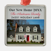 Onze nieuwe, aangepaste thuisfoto metalen ornament (Voorkant)