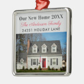 Onze nieuwe, aangepaste thuisfoto metalen ornament (Links)