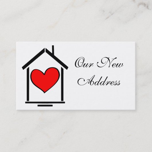 ONZE NIEUWE ADRES-VISITEKAARTJES VISITEKAARTJE (Voorkant)