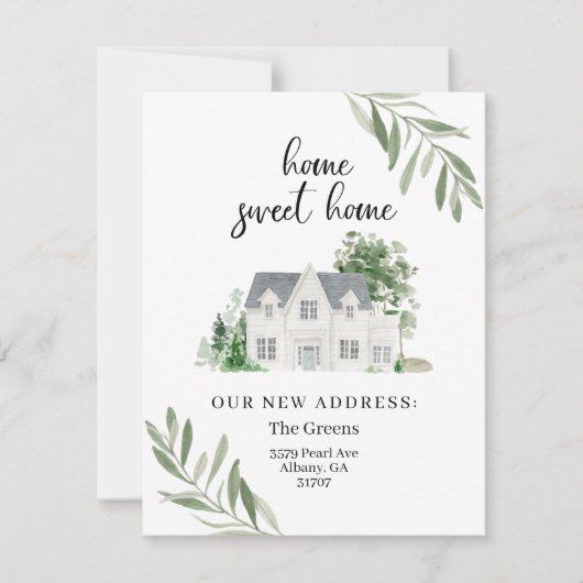 Onze nieuwe adresbewegende mededeling notitiekaartje (Voorkant)