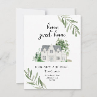 Onze nieuwe adresbewegende mededeling notitiekaartje