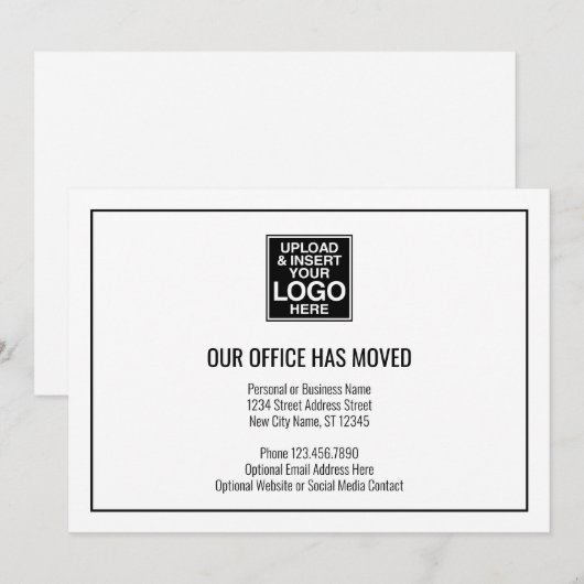 Onze nieuwe adresgegevens met zakelijke Logo Aankondiging (Voorkant / Achterkant)