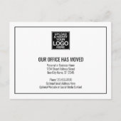 Onze nieuwe adresgegevens met zakelijke Logo Aankondigingskaart (Voorkant)