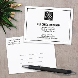 Onze nieuwe adresgegevens met zakelijke Logo Aankondigingskaart