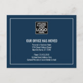 Onze nieuwe adresgegevens - Zakelijke Logo Aankondigingskaart (Voorkant)