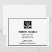 Onze nieuwe adresinformatie met bedrijfslogo aankondiging (Voorkant / Achterkant)