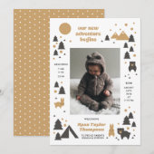 Onze Nieuwe Avontuur Moderne Berg Geboorteaankondi Kaart (Voorkant / Achterkant)