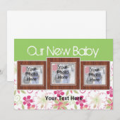 Onze nieuwe baby, aangepaste foto-koninklijke kaar aankondiging (Voorkant / Achterkant)