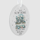 Onze nieuwe Beach Home Aangepast adres Kerstmis Ornament (voorkant)