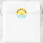 Onze nieuwe dag is vandaag ronde sticker (Tas)