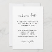 Onze nieuwe datum Handgeschreven Script Wedding Ph Save The Date (Achterkant)