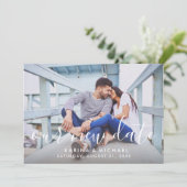 Onze nieuwe datum Handgeschreven Script Wedding Ph Save The Date (Staand voorkant)