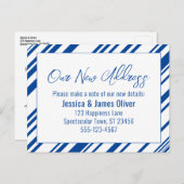 Onze nieuwe Diagonale Stripes van het Adres Blauw  Briefkaart (Voorkant / Achterkant)