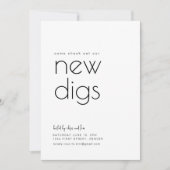 Onze nieuwe Digs Housewarming Party Uitnodigen Kaart (Voorkant)