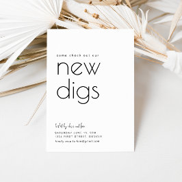 Onze nieuwe Digs Housewarming Party Uitnodigen Kaart