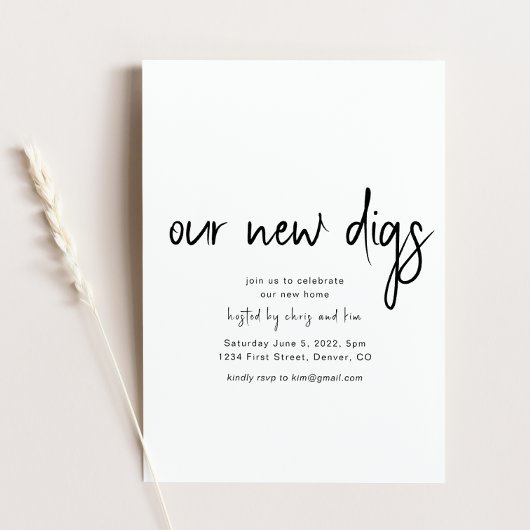 Onze nieuwe Digs Housewarming Party uitnodiging