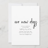 Onze nieuwe Digs Housewarming Party uitnodiging (Voorkant)