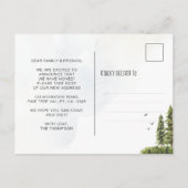 Onze Nieuwe Hals van de Bossen Bewegende Waterverf Aankondigingskaart (Achterkant)