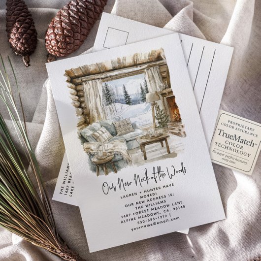 Onze nieuwe hals van de Bossen bewegende wintervak Aankondigingskaart