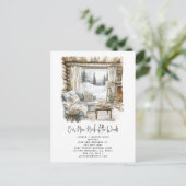 Onze nieuwe hals van de Bossen bewegende wintervak Aankondigingskaart (Staand voorkant)