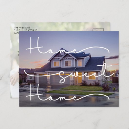 Onze nieuwe Home Modern Photo Moving Aankondiging  Briefkaart (Voorkant / Achterkant)