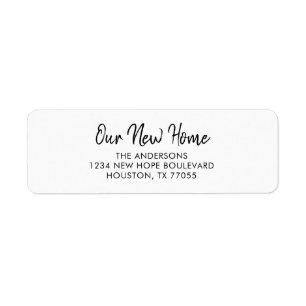 Onze nieuwe home Modern Return Address Labels
