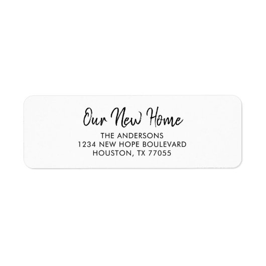 Onze nieuwe home Modern Return Address Labels (Voorkant)