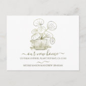 Onze nieuwe Home Money Plant Bewegende Aankondigin Briefkaart (Voorkant)