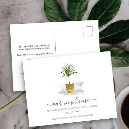 Onze nieuwe Home Potted Palm Plant Bewegende Aanko Briefkaart