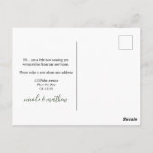 Onze nieuwe Home Potted Palm Plant Bewegende Aanko Briefkaart (Achterkant)