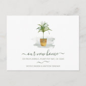 Onze nieuwe Home Potted Palm Plant Bewegende Aanko Briefkaart (Voorkant)