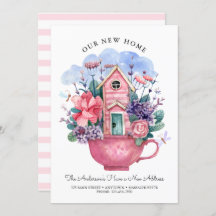 Onze nieuwe Home Waterverf Pink Tea Cup Floral