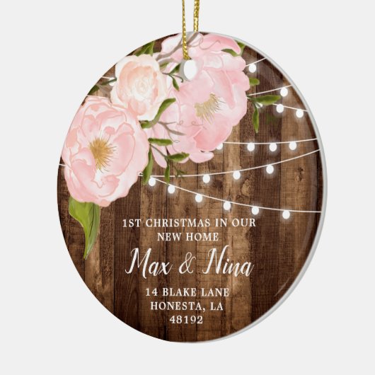 Onze Nieuwe Huis Gepersonaliseerde de Lichten van  Keramisch Ornament (Links)